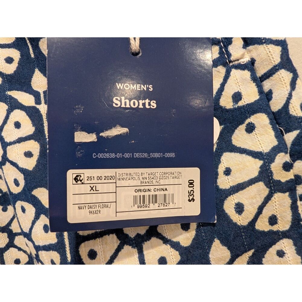 Roller Rabbit Target XL Blue Geometric Shorts Summer Lined Vacation Lounge - Picture 3 of 6